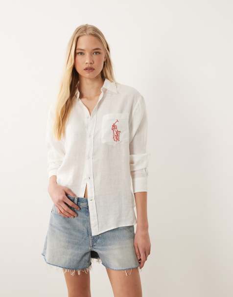 Polo Ralph Lauren - Chemise de sport en lin - Blanc - view 1