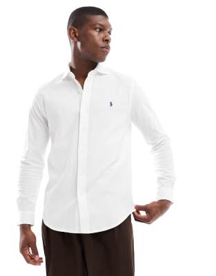 Polo Ralph Lauren - Chemise en jersey de coton alvéolaire avec logo emblématique - Blanc
