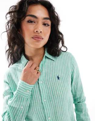 Polo Ralph Lauren - Chemise en lin - Vert délavé