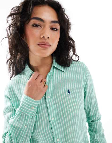 Polo Ralph Lauren - Chemise en lin - Vert délavé - view 1