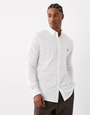 Polo Ralph Lauren - Chemise en piqué à logo emblématique - Blanc