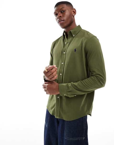 Polo Ralph Lauren - Chemise en piqué à logo emblématique - Vert foncé - view 1