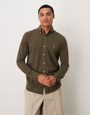 Polo Ralph Lauren - Chemise en piqué avec logo emblématique - Vert olive - view 1