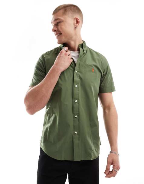 Polo Ralph Lauren - Chemise en popeline à manches courtes et logo emblématique - Vert olive - view 1