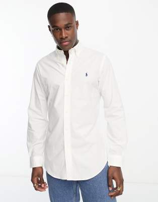 Polo Ralph Lauren - Chemise en popeline stretch coupe slim - Blanc