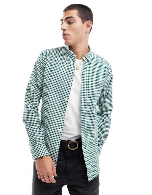 Polo Ralph Lauren - Chemise Oxford ajustée à carreaux vichy et logo emblématique - Vert foncé/blanc