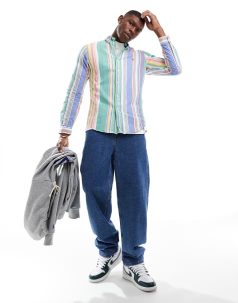 Polo Ralph Lauren - Chemise Oxford ajustée à logo emblématique et rayures multicolores - Multicolore - view 1
