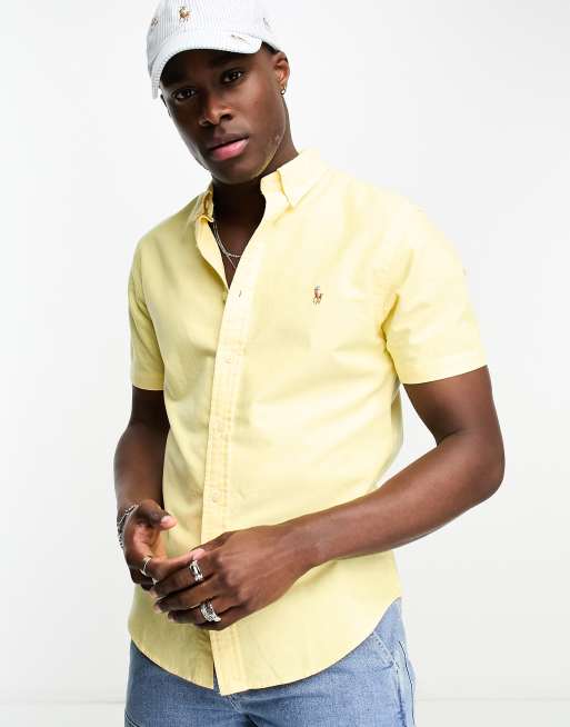 Polo Ralph Lauren Chemise Oxford ajust e avec logo embl matique et manches courtes Jaune