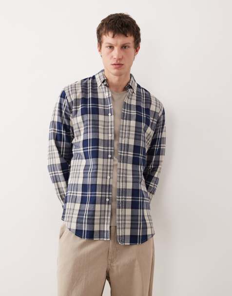 Polo Ralph Lauren - Chemise Oxford ajustée en tissu brossé avec logo emblématique - Carreaux multicolores - view 1