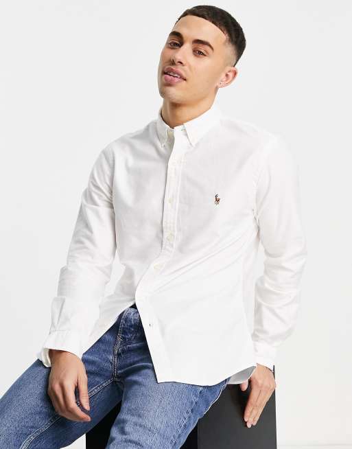 Polo Ralph Lauren Chemise Oxford cintr e Blanc