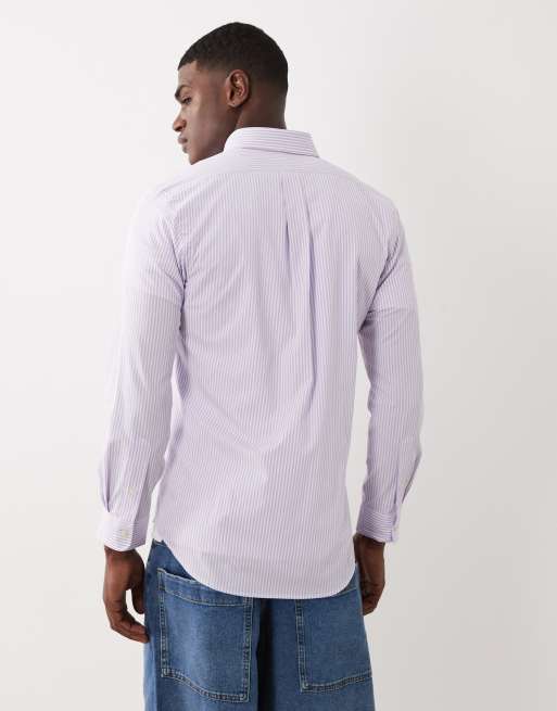 Polo Ralph Lauren - Chemise rayée à logo emblématique - Violet clair, 5 de 5