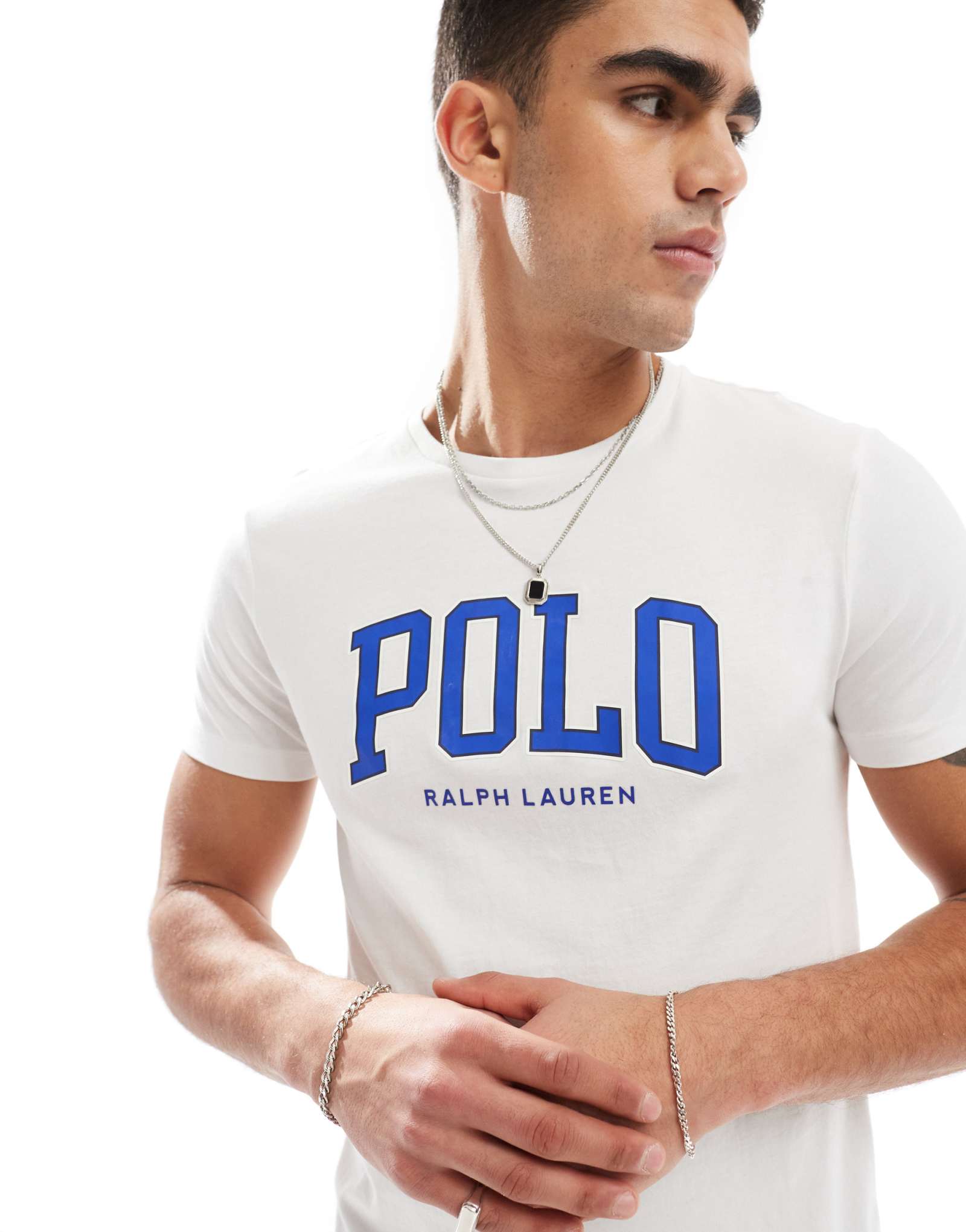 Белая футболка Polo Ralph Lauren с синельной аппликацией логотипа