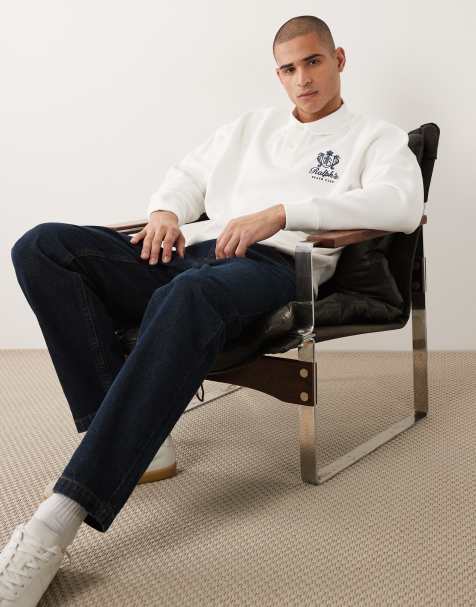Polo Ralph Lauren chest crest logo long sleeve sweatshirt in white - view 1
