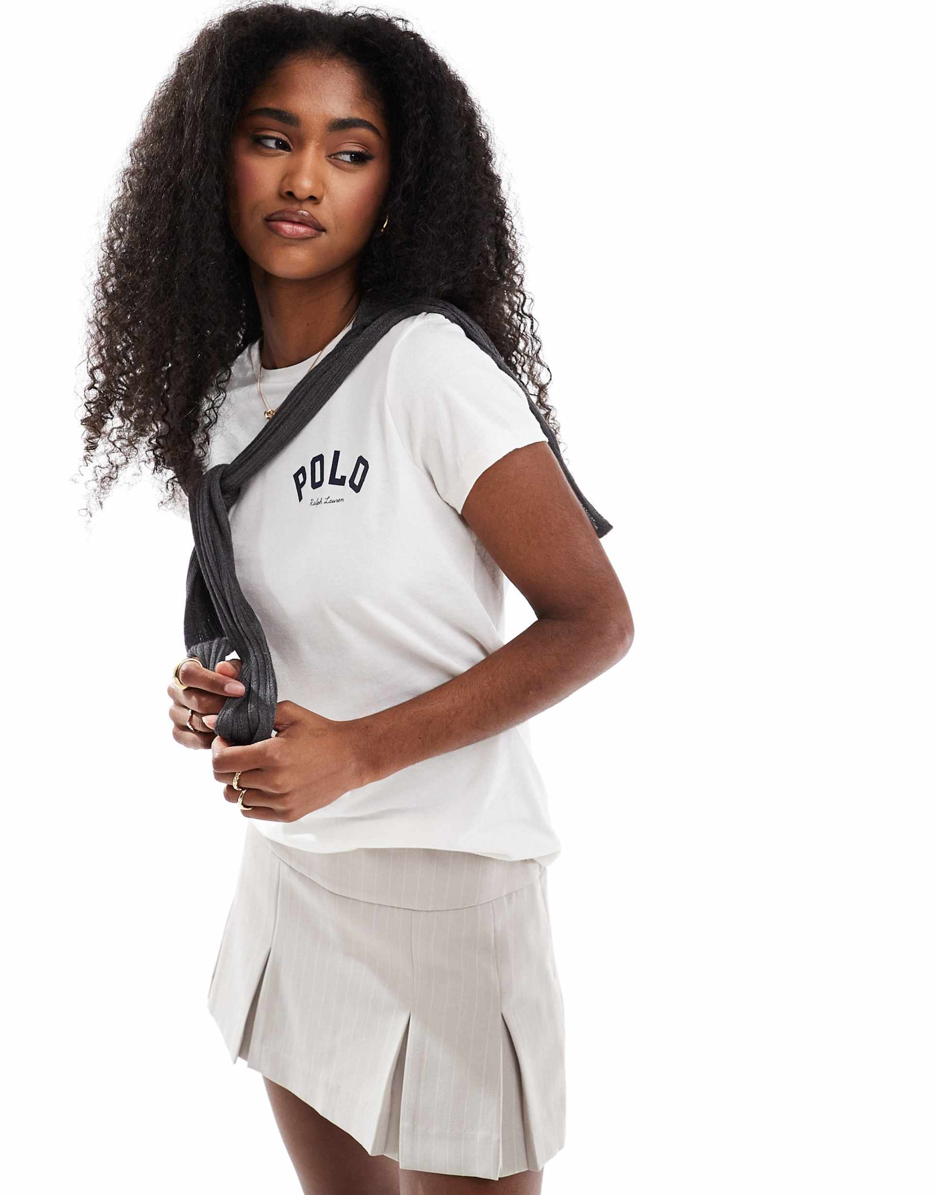polo ralph lauren chest logo t-shirt in off-white