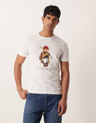 Polo Ralph Lauren chest print society polo bear t-shirt white