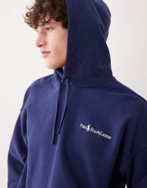 Polo Ralph Lauren chest script logo hoodie in navy, 5 of 5