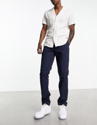 Chester tailored cotton stretch trousers tailored in navy