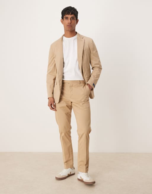 Polo Ralph Lauren - Chino sartoriali in cotone elasticizzato color cuoio in coordinato