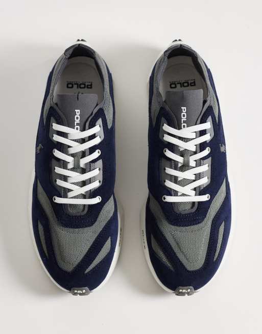 Polo Ralph Lauren chunky trainers in navy and grey, 3 of 5