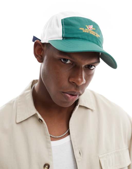 Polo Ralph Lauren – Ciemnozielona pięciopanelowa czapka z daszkiem z logo Run Club z nylonu ripstop