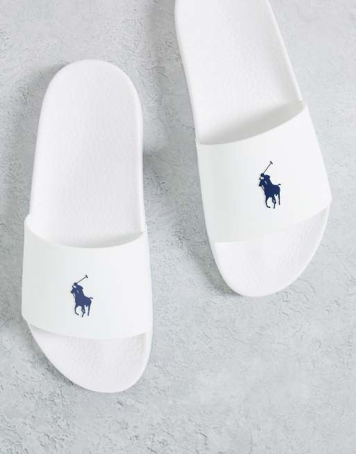 Polo Ralph Lauren - Claquettes avec logo poney - Blanc , 4 de 4