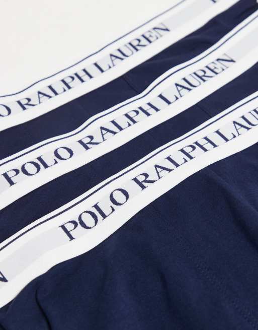 Polo Ralph Lauren classic 3 pack trunks in navy and white, 3 of 3