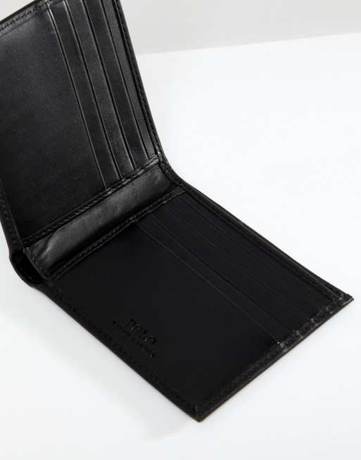 Polo Ralph Lauren classic leather billfold wallet in black Exclusive at  ASOS | ASOS