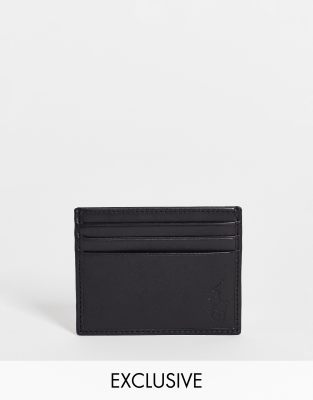 Polo Ralph Lauren classic leather card holder in black Exclusive at ASOS