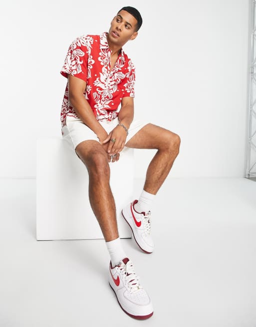 Polo Ralph Lauren classic oversized fit short sleeve hawaiian print shirt  in red | ASOS