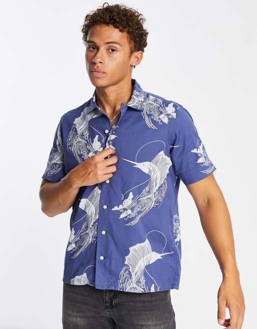 Polo Ralph Lauren classic oversized fit short sleeve sailfish print shirt  in blue | ASOS