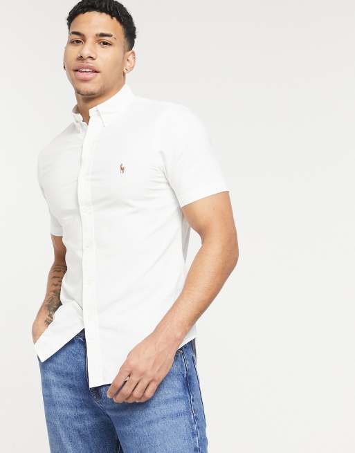 White ralph lauren store polo shirt button down