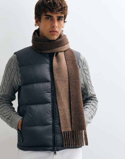 Polo Ralph Lauren classic reversible scarf with logo in brown, 2 of 3