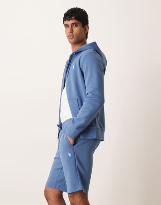 Polo Ralph Lauren co-ord icon logo double knit tech shorts in blue, 3 of 5
