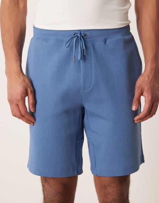 Polo Ralph Lauren co-ord icon logo double knit tech shorts in blue, 4 of 5