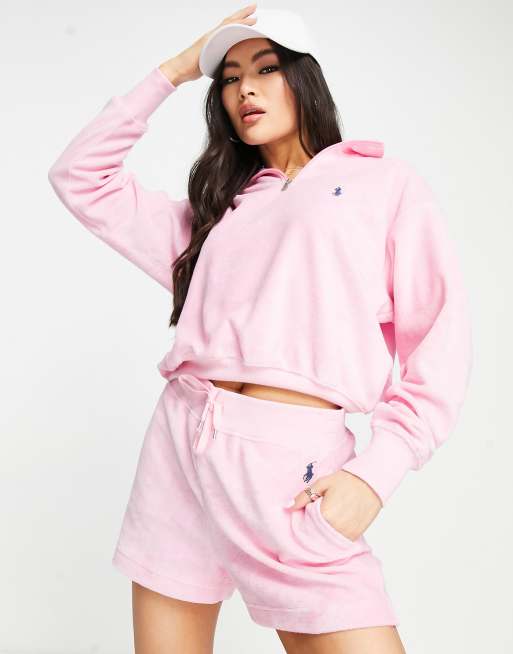 Polo Ralph Lauren co-ord terry toweling short in pink | ASOS