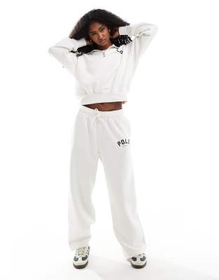 Polo Ralph Lauren Polo Ralph Lauren co-ord wide leg joggers in off white