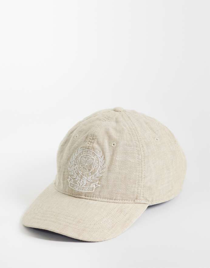 Polo Ralph Lauren Colección cápsula Wimbledon - Gorra tostada con logo de escudo bordado de lino