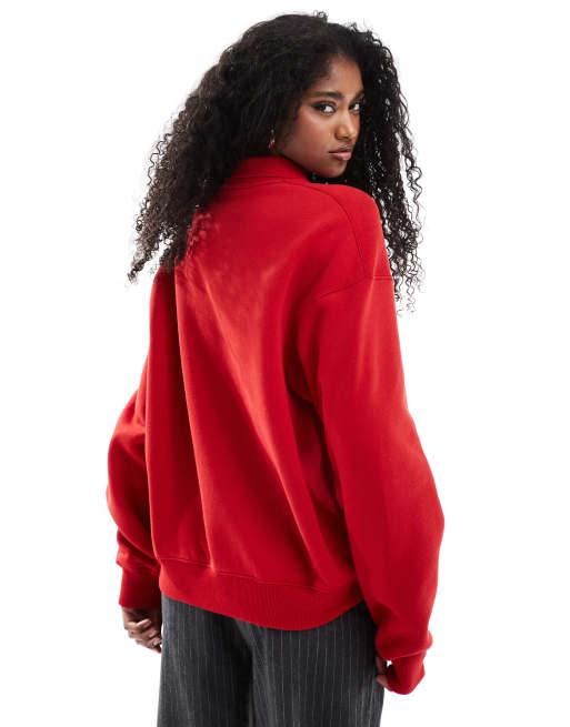 Polo Ralph Lauren collared sweatshirt with logo in red | ASOS