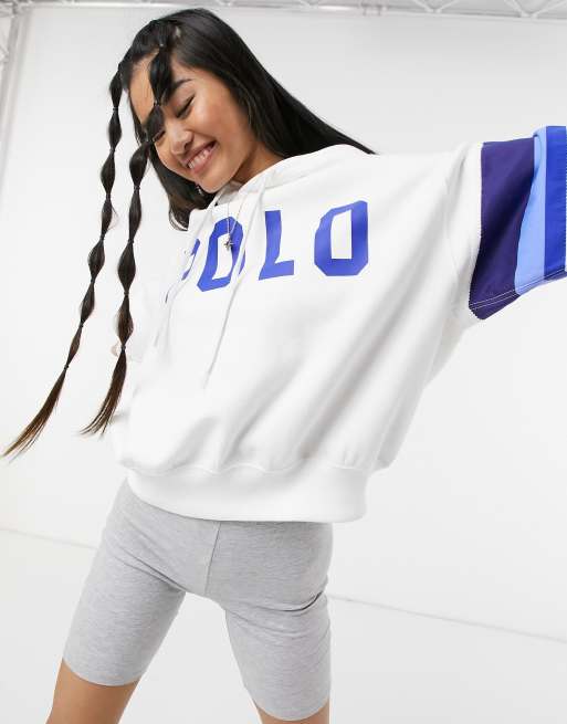 Polo Ralph Lauren collegiate logo hoodie in white | ASOS