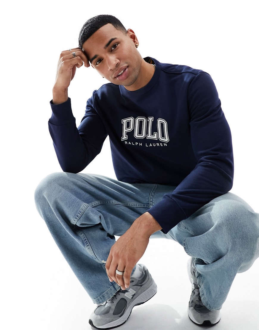 Polo Ralph Lauren collegiate logo sweatshirt in navy