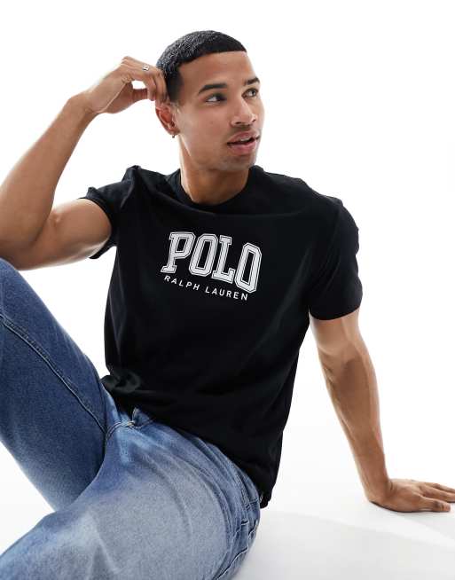 Polo Ralph Lauren collegiate logo t-shirt classic oversized fit in ...