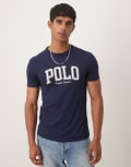 [Polo Ralph Lauren] Polo Ralph Lauren collegiate script logo t-shirt in navy XS navy