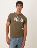 [Polo Ralph Lauren] Polo Ralph Lauren collegiate script logo t-shirt in olive green XS Olive green
