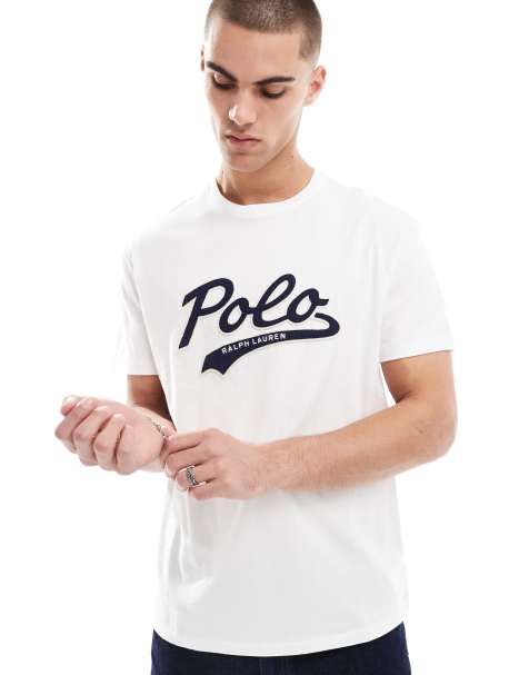 Polo Ralph Lauren collegiate towelling logo t-shirt in white - view 1