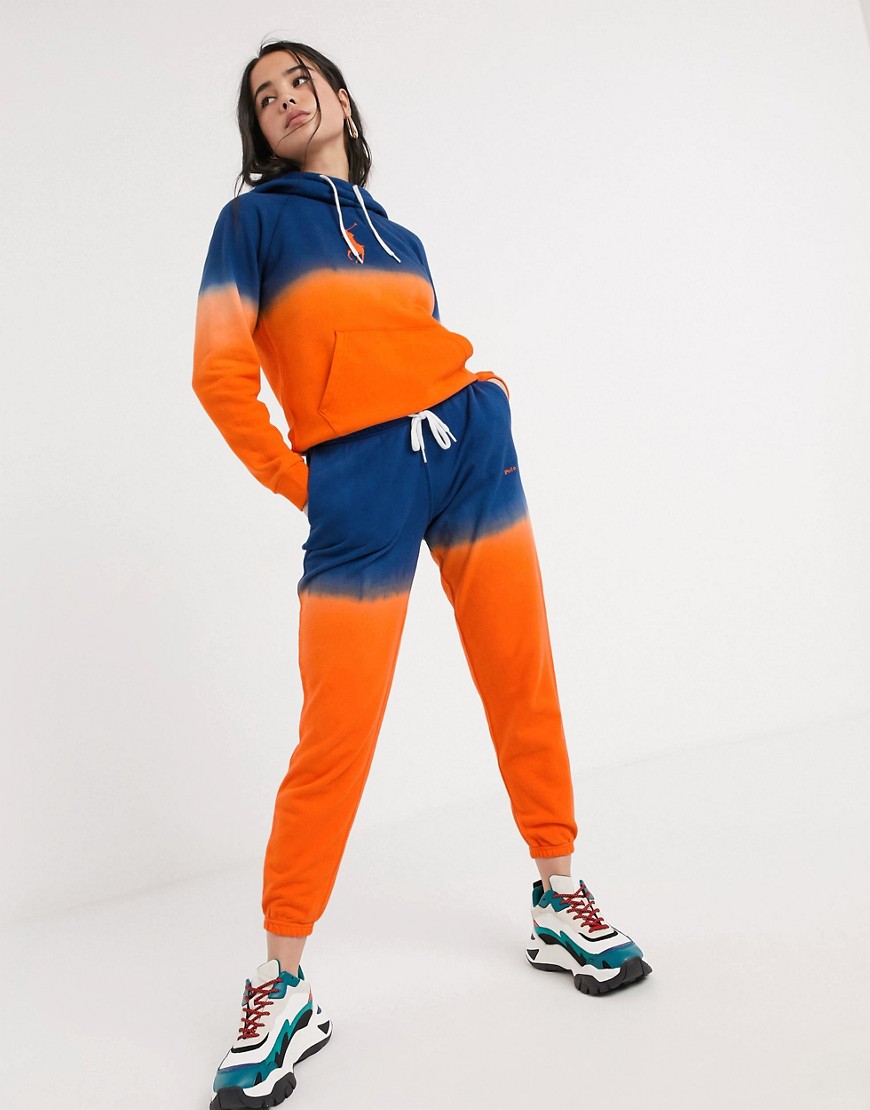 Polo Ralph Lauren color block ombre jogger in multi-Orange