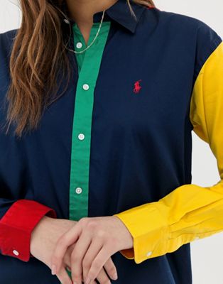 ralph lauren colour block shirt