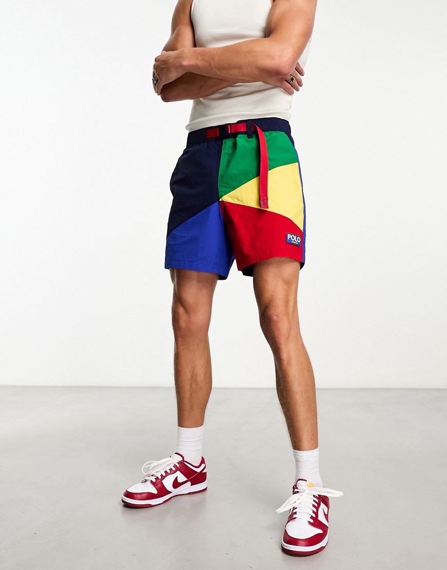 Polo Ralph Lauren colourblock ripstop climbing shorts in navy multi