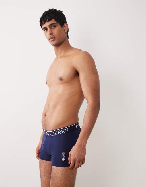 Polo Ralph Lauren - Confezione da 2 boxer blu navy e grigi con stampa di orso, 2 di 3
