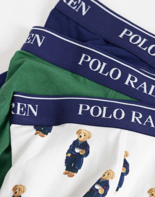 Polo Ralph Lauren confezione da 3 boxer con elastico con logo neri, rossi e blu, 2 di 3