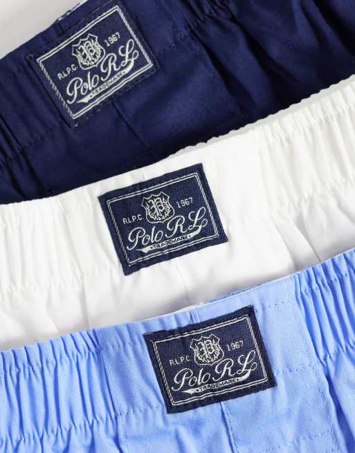 Polo Ralph Lauren - Confezione da 3 boxer in cotone bianco, blu e blu navy, 3 di 3